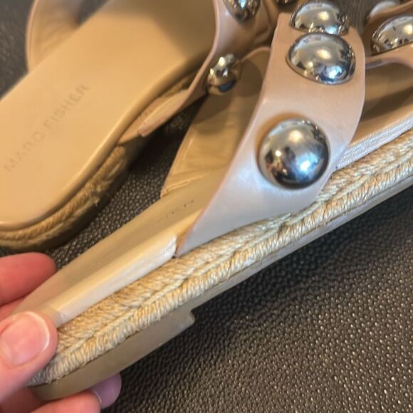 Marc Fisher Nude sandals with silver balls size 7 - Picture 7 of 7